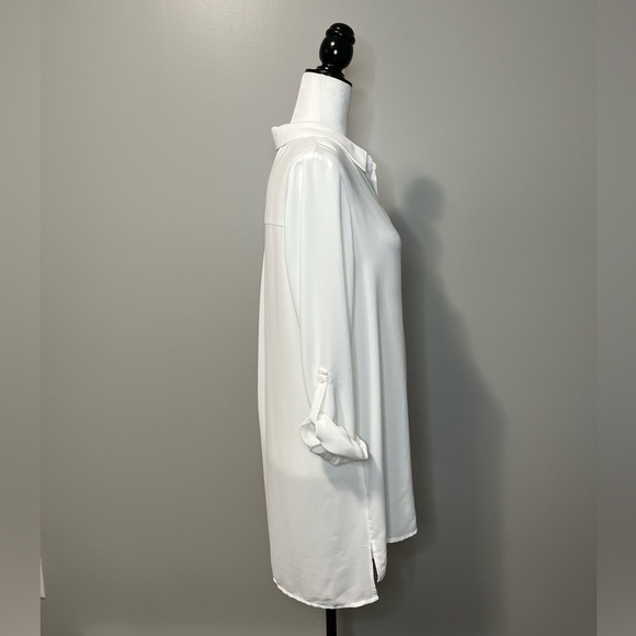 Pleione Hi-Lo Long Sleeve Collared Tunic Blouse - Picture 5 of 11